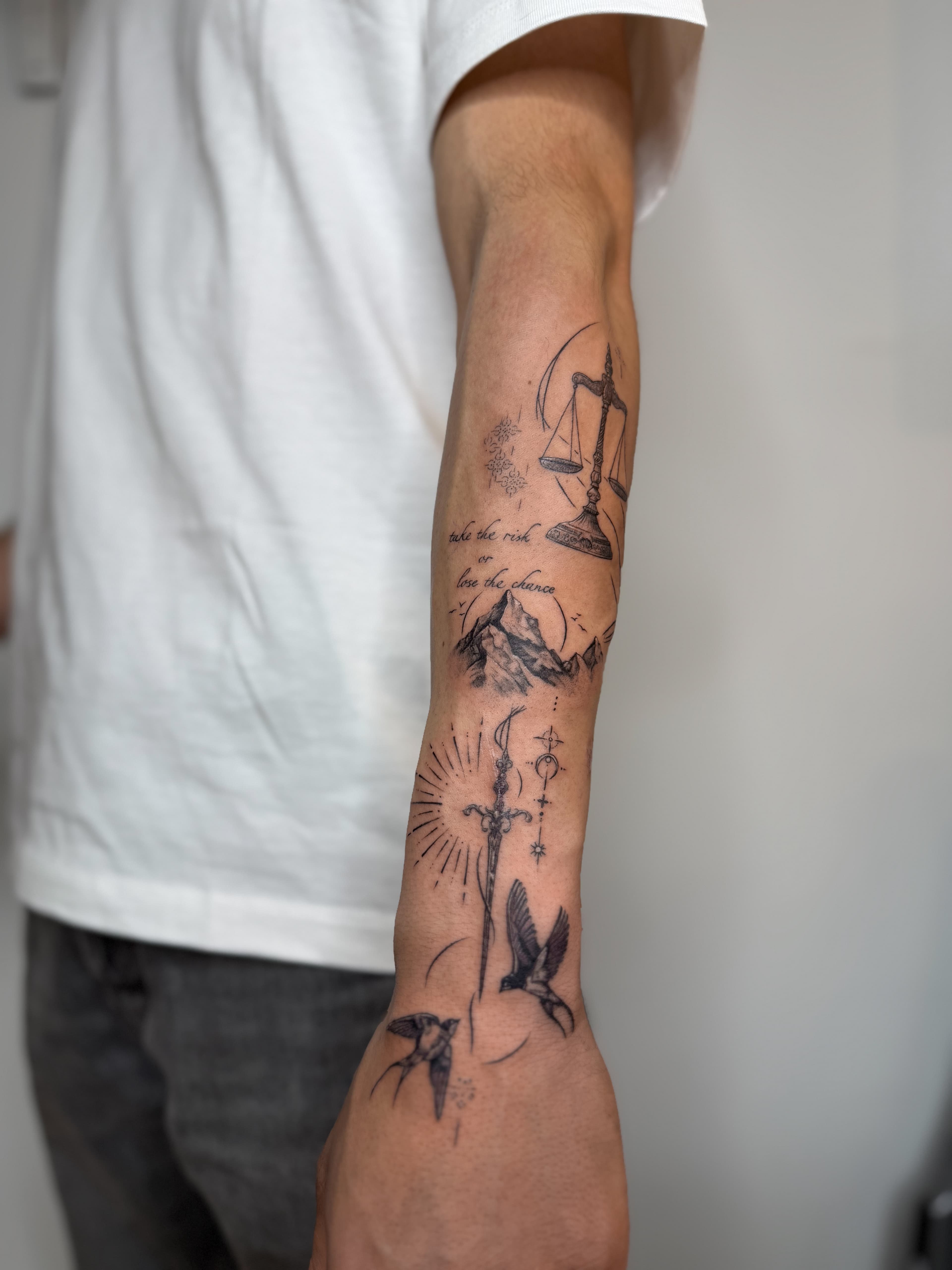 Detailed color illustrative tattoo by Emy